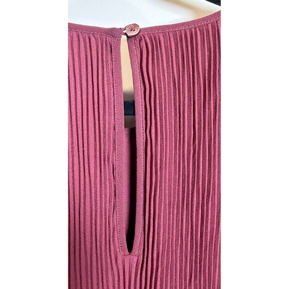 Wilfred Aritzia Daydreamer Pleated Burgundy Dress Mini L Classic Workwear - Picture 4 of 8